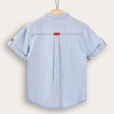 Buttoned denim shirt - light blue