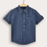 Button-down denim shirt - blue