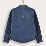 Button-down denim shirt - blue
