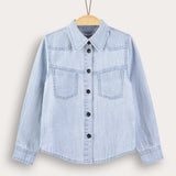 Button-down denim shirt - light blue
