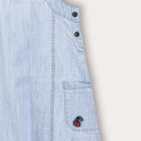 Denim sarafan with pockets - light blue