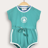 Overalls with drawstring - green