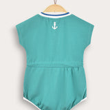 Overalls with drawstring - green