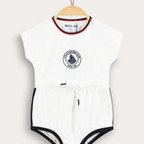 Overalls with drawstring - cream