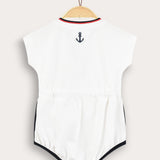 Overalls with drawstring - cream
