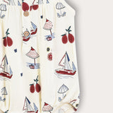 Baby overalls with print - cream/red