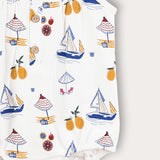 Baby overalls with print - cream/yellow