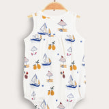 Baby overalls with print - cream/yellow