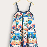 Summer print strapless sarafan - blue