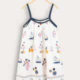 Summer print strapless sarafan - yellow