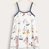 Summer print strapless sarafan - yellow