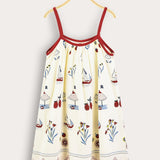 Summer print strapless sarafan - burgundy