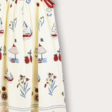 Summer print strapless sarafan - burgundy