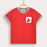 Boys' shirt with boat pocket - Burgundy