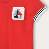 Boys' shirt with boat pocket - Burgundy