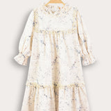 Floral tiered dress - blue