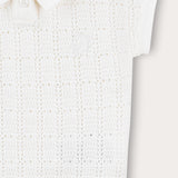 Baby set with crochet knitting - beige