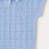 Baby set with crochet knitting - blue