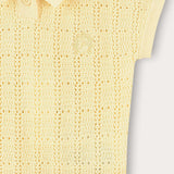Baby set with crochet knitting - yellow