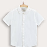 Button-down shirt with collar - white