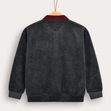 חולצת קטיפה עם צווארון ריב - אפור | בנים | קידישיק | תמונה 3