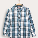 Button-down plaid shirt - red