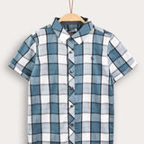 Chinese checkered shirt - blue
