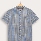 Checkered shirt with a collar - Royal