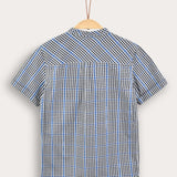 Checkered shirt with a collar - Royal