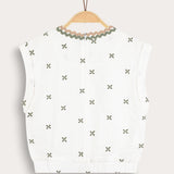 Embroidered Wrap Top - Green