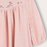 Pleated dress with embroidery - pink