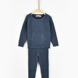 Knit suit with pocket - Navy