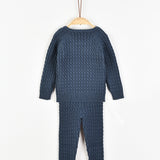 Knit suit with pocket - Navy