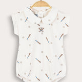 Baby Girls Polo Baseball Overalls - Beige