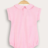 Baby Girls Polo Baseball Overalls - Pink