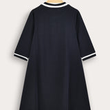 Baseball Polo Dress - Navy