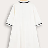 Baseball Polo Dress - Beige
