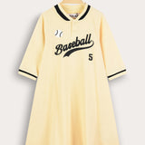 Baseball Polo Dress - Yellow