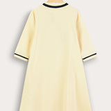Baseball Polo Dress - Yellow