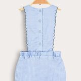 Shabbat overalls with embroidery - Blue Sky