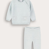 Knit suit for brides - light blue