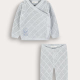 Knit suit for brides - light blue