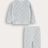 Knit suit for brides - light blue