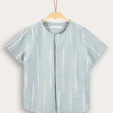 Printed button-down shirt - mint
