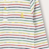 Striped shirt with ship embroidery - blue