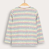 Striped shirt with ship embroidery - blue