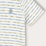 Striped shirt with ship embroidery - yellow