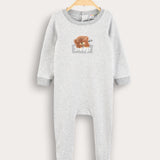 Babygro Striped with Bear - Gray