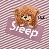 Babygro Striped with Bear - Pink
