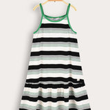 Striped saree - black / green